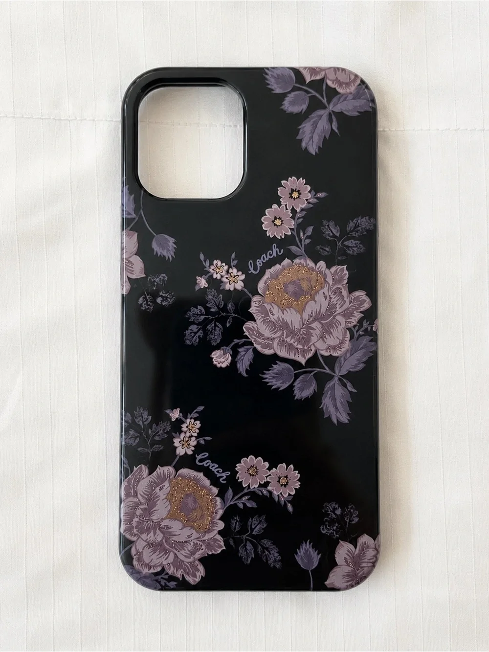 Coach Moody Floral Purple Glitter Case for iPhone 12 Pro Max